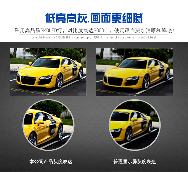 邻社高清全彩显示屏与普通显示屏对比效果图